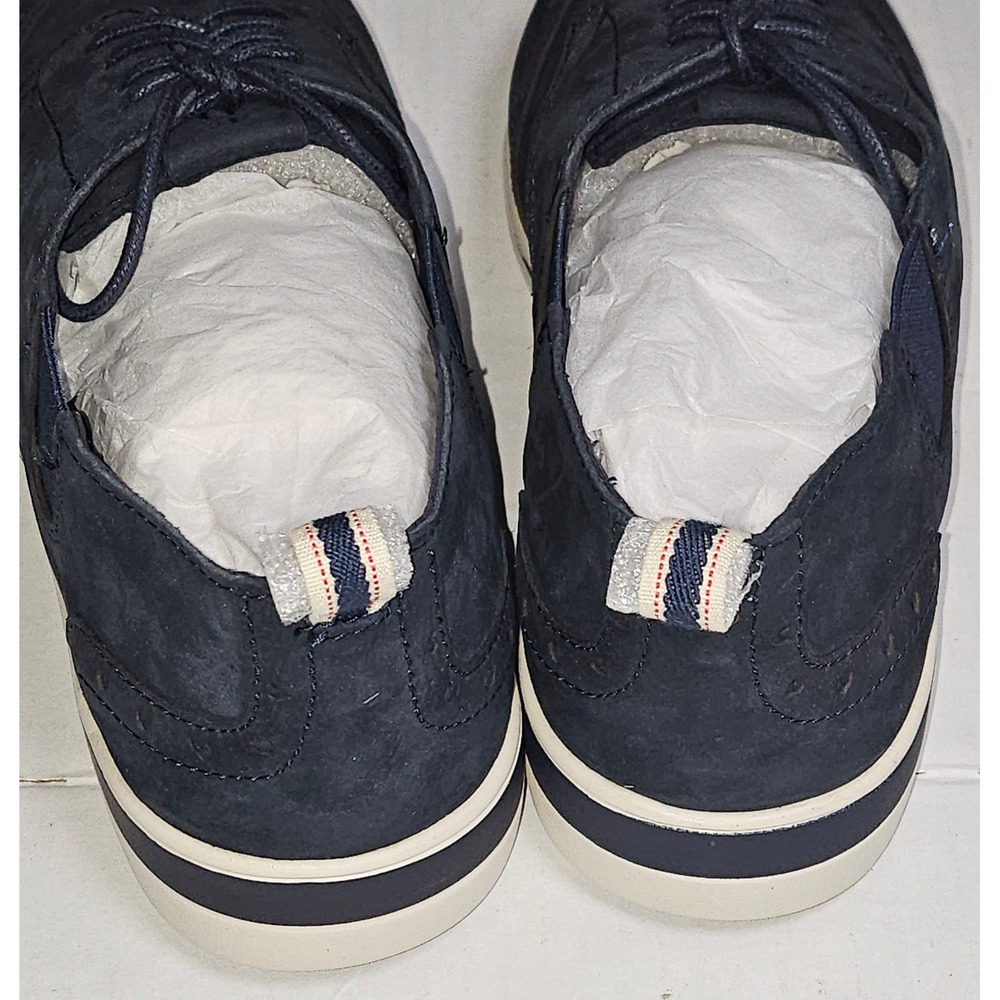 ED Ellen DeGeneres Averie Womens 8.5 Navy Blue Leather Wingtip Oxford Shoes - Picture 5 of 12